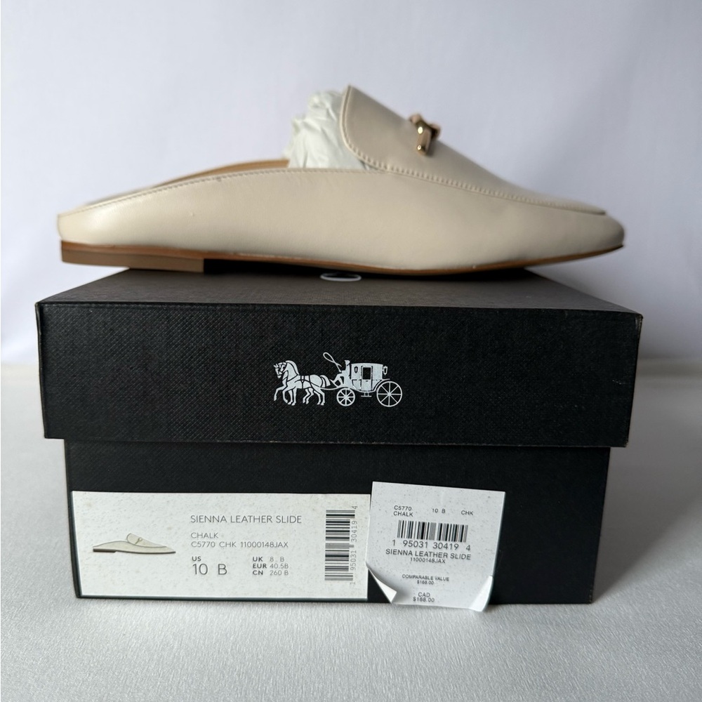 NWT Coach Sienna Slide Sandal Gold/Chalk , not white Size 10B C5770 - Picture 14 of 14
